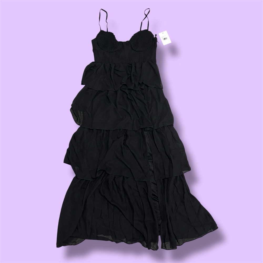 Birdy Grey Elegant Black Layered Maxi Dress